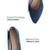 image:imageHee grand Flats for Women Classic Solid Pointed Toe Ballet Shoes Suede Dress Shoes Casual Comfort SlipOn Loafers LightweightBlue
