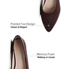 image:imageHee grand Flats for Women Classic Solid Pointed Toe Ballet Shoes Suede Dress Shoes Casual Comfort SlipOn Loafers LightweightBrown