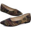 image:imageHee grand Flats for Women Classic Solid Pointed Toe Ballet Shoes Suede Dress Shoes Casual Comfort SlipOn Loafers LightweightCamouflage Brown