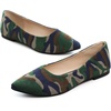 image:imageHee grand Flats for Women Classic Solid Pointed Toe Ballet Shoes Suede Dress Shoes Casual Comfort SlipOn Loafers LightweightCamouflage Green