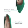 image:imageHee grand Flats for Women Classic Solid Pointed Toe Ballet Shoes Suede Dress Shoes Casual Comfort SlipOn Loafers LightweightGrass Green