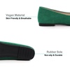 image:imageHee grand Flats for Women Classic Solid Pointed Toe Ballet Shoes Suede Dress Shoes Casual Comfort SlipOn Loafers LightweightGrass Green
