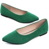 image:imageHee grand Flats for Women Classic Solid Pointed Toe Ballet Shoes Suede Dress Shoes Casual Comfort SlipOn Loafers LightweightGrass Green