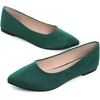 image:imageHee grand Flats for Women Classic Solid Pointed Toe Ballet Shoes Suede Dress Shoes Casual Comfort SlipOn Loafers LightweightGreen