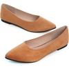 image:imageHee grand Flats for Women Classic Solid Pointed Toe Ballet Shoes Suede Dress Shoes Casual Comfort SlipOn Loafers LightweightKhaki