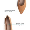 image:imageHee grand Flats for Women Classic Solid Pointed Toe Ballet Shoes Suede Dress Shoes Casual Comfort SlipOn Loafers LightweightKhaki