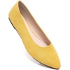 image:imageHee grand Flats for Women Classic Solid Pointed Toe Ballet Shoes Suede Dress Shoes Casual Comfort SlipOn Loafers LightweightLemon Yellow
