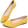 image:imageHee grand Flats for Women Classic Solid Pointed Toe Ballet Shoes Suede Dress Shoes Casual Comfort SlipOn Loafers LightweightLemon Yellow