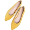 image:imageHee grand Flats for Women Classic Solid Pointed Toe Ballet Shoes Suede Dress Shoes Casual Comfort SlipOn Loafers LightweightLemon Yellow