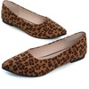 image:imageHee grand Flats for Women Classic Solid Pointed Toe Ballet Shoes Suede Dress Shoes Casual Comfort SlipOn Loafers LightweightLeopard Brown