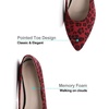 image:imageHee grand Flats for Women Classic Solid Pointed Toe Ballet Shoes Suede Dress Shoes Casual Comfort SlipOn Loafers LightweightLeopard Red