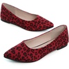 image:imageHee grand Flats for Women Classic Solid Pointed Toe Ballet Shoes Suede Dress Shoes Casual Comfort SlipOn Loafers LightweightLeopard Red