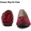 image:imageHee grand Flats for Women Classic Solid Pointed Toe Ballet Shoes Suede Dress Shoes Casual Comfort SlipOn Loafers LightweightLeopard Red