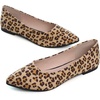 image:imageHee grand Flats for Women Classic Solid Pointed Toe Ballet Shoes Suede Dress Shoes Casual Comfort SlipOn Loafers LightweightLeopard Yellow