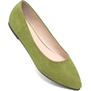 image:imageHee grand Flats for Women Classic Solid Pointed Toe Ballet Shoes Suede Dress Shoes Casual Comfort SlipOn Loafers LightweightMustard Green