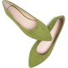 image:imageHee grand Flats for Women Classic Solid Pointed Toe Ballet Shoes Suede Dress Shoes Casual Comfort SlipOn Loafers LightweightMustard Green