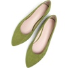 image:imageHee grand Flats for Women Classic Solid Pointed Toe Ballet Shoes Suede Dress Shoes Casual Comfort SlipOn Loafers LightweightMustard Green