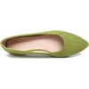 image:imageHee grand Flats for Women Classic Solid Pointed Toe Ballet Shoes Suede Dress Shoes Casual Comfort SlipOn Loafers LightweightMustard Green