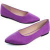 image:imageHee grand Flats for Women Classic Solid Pointed Toe Ballet Shoes Suede Dress Shoes Casual Comfort SlipOn Loafers LightweightPurple