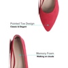 image:imageHee grand Flats for Women Classic Solid Pointed Toe Ballet Shoes Suede Dress Shoes Casual Comfort SlipOn Loafers LightweightRed