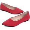 image:imageHee grand Flats for Women Classic Solid Pointed Toe Ballet Shoes Suede Dress Shoes Casual Comfort SlipOn Loafers LightweightRed
