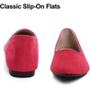 image:imageHee grand Flats for Women Classic Solid Pointed Toe Ballet Shoes Suede Dress Shoes Casual Comfort SlipOn Loafers LightweightRed