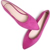 image:imageHee grand Flats for Women Classic Solid Pointed Toe Ballet Shoes Suede Dress Shoes Casual Comfort SlipOn Loafers LightweightRose Purple