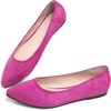 image:imageHee grand Flats for Women Classic Solid Pointed Toe Ballet Shoes Suede Dress Shoes Casual Comfort SlipOn Loafers LightweightRose Purple
