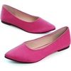 image:imageHee grand Flats for Women Classic Solid Pointed Toe Ballet Shoes Suede Dress Shoes Casual Comfort SlipOn Loafers LightweightRose Red