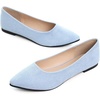 image:imageHee grand Flats for Women Classic Solid Pointed Toe Ballet Shoes Suede Dress Shoes Casual Comfort SlipOn Loafers LightweightSky Blue