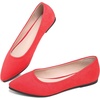 image:imageHee grand Flats for Women Classic Solid Pointed Toe Ballet Shoes Suede Dress Shoes Casual Comfort SlipOn Loafers LightweightWatermelon Red