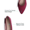 image:imageHee grand Flats for Women Classic Solid Pointed Toe Ballet Shoes Suede Dress Shoes Casual Comfort SlipOn Loafers LightweightWine Red
