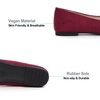 image:imageHee grand Flats for Women Classic Solid Pointed Toe Ballet Shoes Suede Dress Shoes Casual Comfort SlipOn Loafers LightweightWine Red