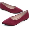 image:imageHee grand Flats for Women Classic Solid Pointed Toe Ballet Shoes Suede Dress Shoes Casual Comfort SlipOn Loafers LightweightWine Red