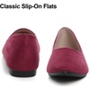 image:imageHee grand Flats for Women Classic Solid Pointed Toe Ballet Shoes Suede Dress Shoes Casual Comfort SlipOn Loafers LightweightWine Red