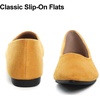 image:imageHee grand Flats for Women Classic Solid Pointed Toe Ballet Shoes Suede Dress Shoes Casual Comfort SlipOn Loafers LightweightYellow