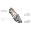 image:imageHee grand Flats for Women Fashion Snakeskin Pointed Toe Ballet Flats Comfort Casual Slip On LoafersBlack
