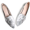 image:imageHee grand Flats for Women Fashion Snakeskin Pointed Toe Ballet Flats Comfort Casual Slip On LoafersWhite
