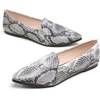 image:imageHee grand Flats for Women Fashion Snakeskin Pointed Toe Ballet Flats Comfort Casual Slip On LoafersWhite
