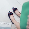 image:imageHee grand Foldable Flats for Women Bowknot Pointed Toe Ballet Shoes Patent Leather Dress Shoes Slip On LoafersSapphire