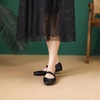 image:imageHee grand Leather Flats for Women Comfortable Square Toe Mary Jane Shoes Elastic Strap Flats Lightweight Walking Shoes491black