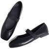 image:imageHee grand Leather Flats for Women Comfortable Square Toe Mary Jane Shoes Elastic Strap Flats Lightweight Walking Shoes491black