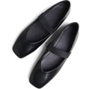 image:imageHee grand Leather Flats for Women Comfortable Square Toe Mary Jane Shoes Elastic Strap Flats Lightweight Walking Shoes491black