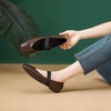 image:imageHee grand Leather Flats for Women Comfortable Square Toe Mary Jane Shoes Elastic Strap Flats Lightweight Walking Shoes491brown