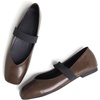 image:imageHee grand Leather Flats for Women Comfortable Square Toe Mary Jane Shoes Elastic Strap Flats Lightweight Walking Shoes491brown