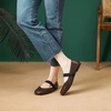image:imageHee grand Leather Flats for Women Comfortable Square Toe Mary Jane Shoes Elastic Strap Flats Lightweight Walking Shoes491brown