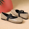 image:imageHee grand Leather Flats for Women Comfortable Square Toe Mary Jane Shoes Elastic Strap Flats Lightweight Walking Shoes491khaki