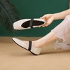 image:imageHee grand Leather Flats for Women Comfortable Square Toe Mary Jane Shoes Elastic Strap Flats Lightweight Walking Shoes491white