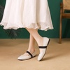 image:imageHee grand Leather Flats for Women Comfortable Square Toe Mary Jane Shoes Elastic Strap Flats Lightweight Walking Shoes491white