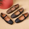 image:imageHee grand Leather Flats for Women Comfortable Square Toe Mary Jane Shoes Elastic Strap Flats Lightweight Walking Shoes492brown
